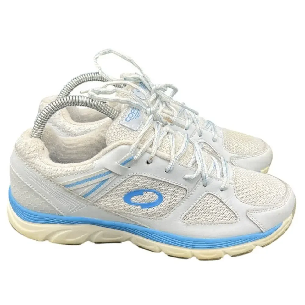 🩶 Copper Fit Women’s 8 White Mesh Walking Sneakers – Comfort Arch Support